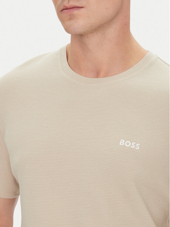 BOSS BOSS T-Shirt Waffle 50535891 Beżowy Regular Fit
