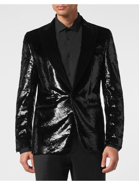 PHILIPP PLEIN PHILIPP PLEIN Marynarka 3965 Czarny Fitted Fit
