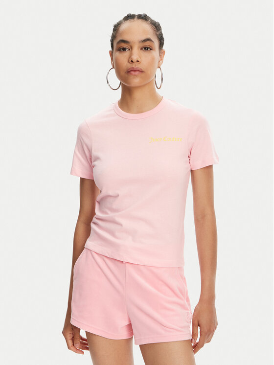 Juicy Couture Tričko La Beach JCWCT125319 Ružová Regular Fit