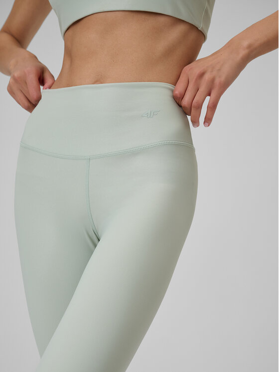 4F 4F Legginsy YOGA Turkusowy Slim Fit