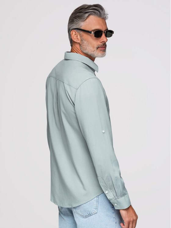 Ombre Ombre Koszula OM-SHCS-0190 Szary Regular Fit