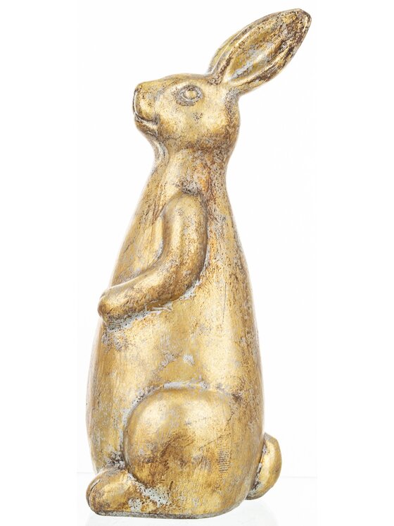 MIAhome MIAhome Figurka ceramiczna królika 31,5x13x13 cm Złoty