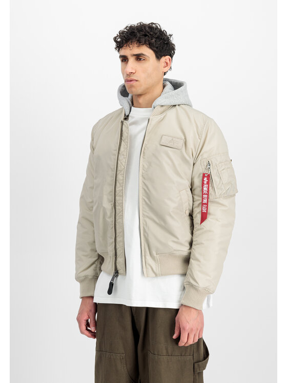 Alpha Industries Alpha Industries Kurtka bomber MA-1 TT Hood Two Tone Cold Weather Bomber Jacket Beżowy Slim Fit