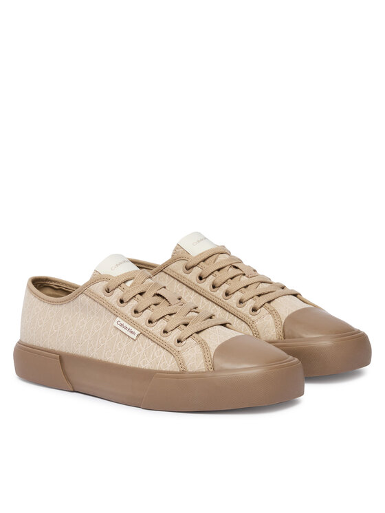 Calvin Klein Calvin Klein Teniși Vulc Low Laceup Aop Canvas HW0HW03142 Bej