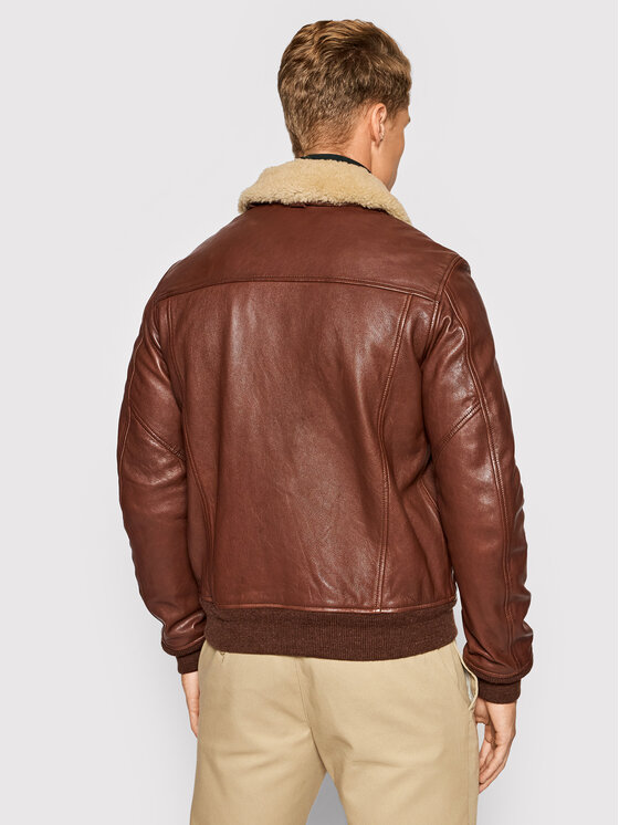 Blauer Blauer Μπουφάν δερμάτινο Andre 21WBLUL01186 005518 Καφέ Regular Fit