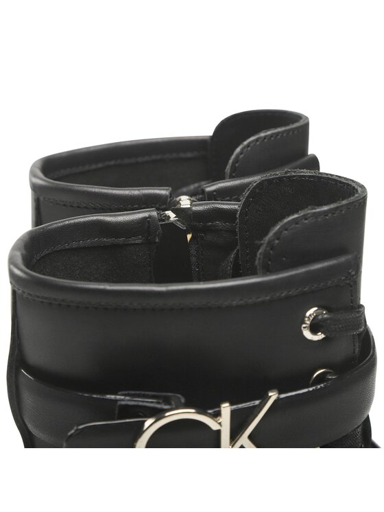 Calvin Klein Calvin Klein Μποτάκια Rubber Sole Combat Boot W Hw HW0HW01254 Μαύρο