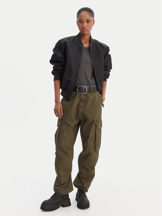 G-Star Raw G-Star Raw Kalhoty z materiálu D28756-D388 Zelená Boyfriend Fit