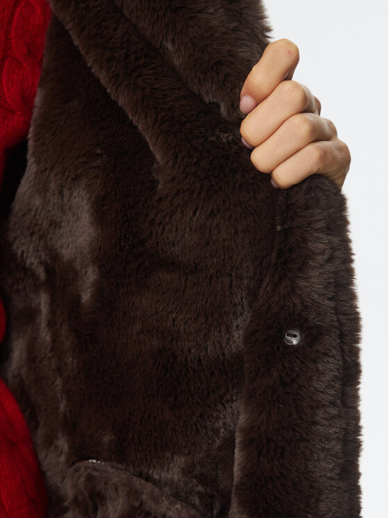 LAUREN RALPH LAUREN LAUREN RALPH LAUREN Kunstfellmantel 297P23461001 Dunkelbraun Regular Fit