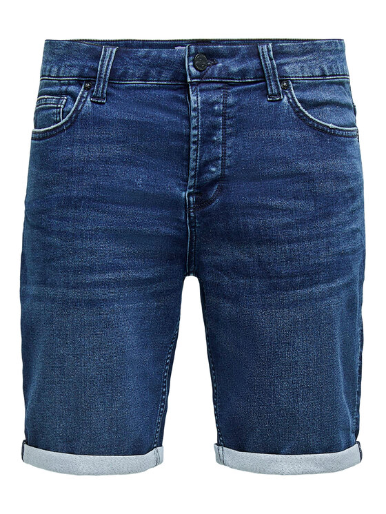 Only & Sons Only & Sons Дънкови шорти Ply 22018582 Тъмносин Regular Fit