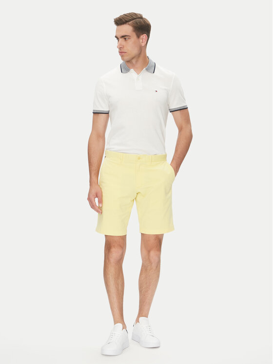 Tommy Hilfiger Tommy Hilfiger Тениска с яка и копчета MW0MW33140 Бял Regular Fit