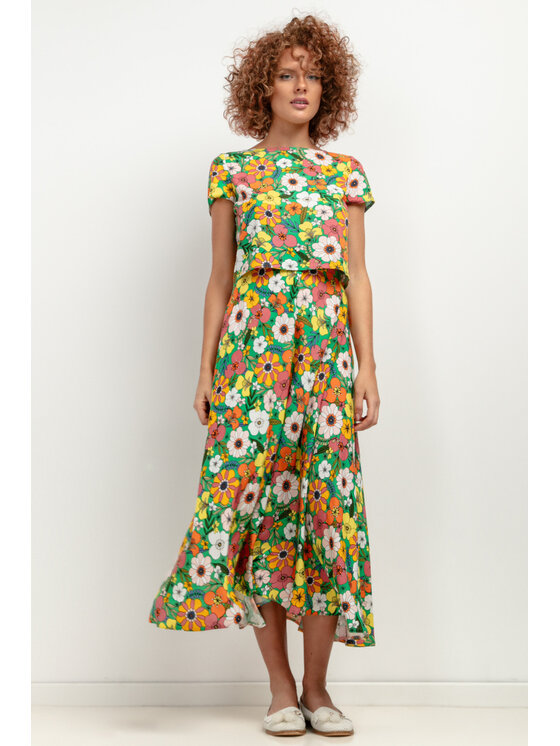 Spódnica maxi, rozmiar S, Zielony, SPÓDNICA/T407/4/XL