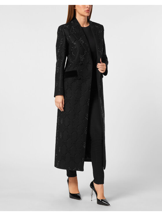 PHILIPP PLEIN PHILIPP PLEIN Kabát 14731 Čierna Loose Fit