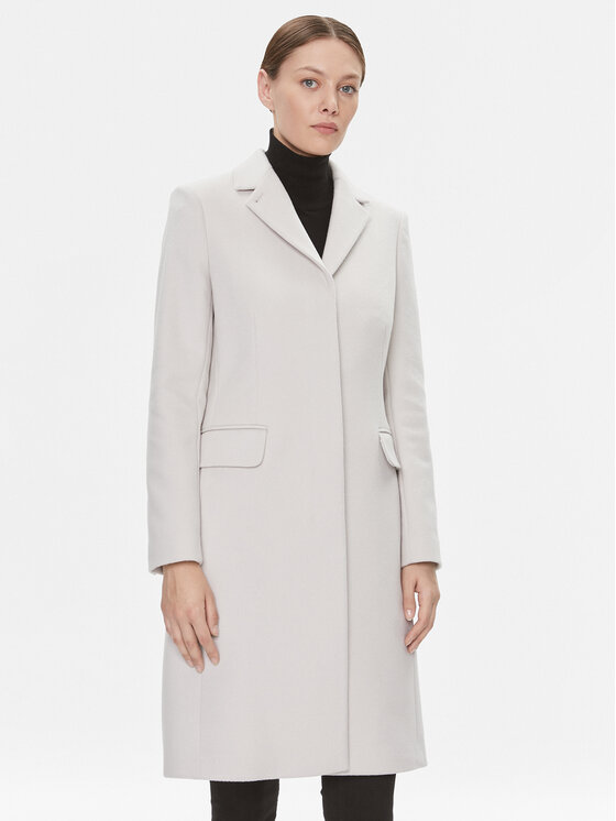 Calvin Klein Volneni plašč Essential K20K206877 Écru Regular Fit