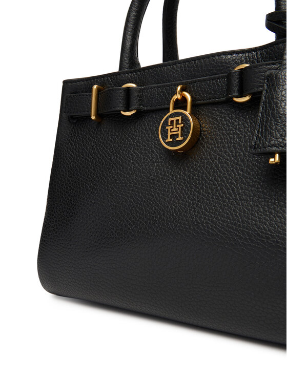 Tommy Hilfiger Tommy Hilfiger Torebka American Icon Mini Tote Leather AW0AW17926 Czarny
