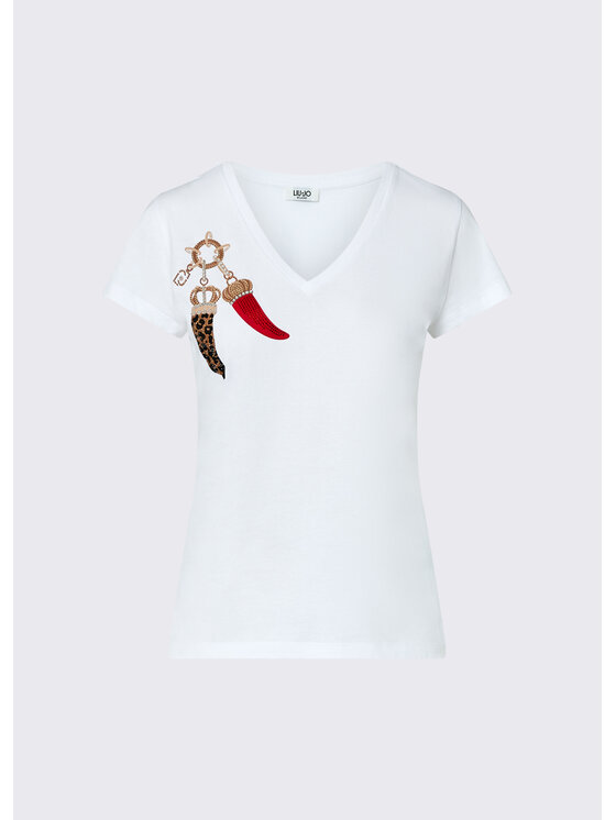 Liu Jo Liu Jo T-Shirt WF6447JS923L9481 Biały Regular Fit