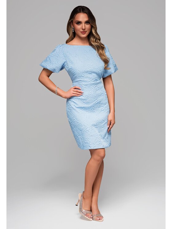 Ombre Ombre Sukienka wieczorowa LA-OM-DLR113 Niebieski Slim Fit