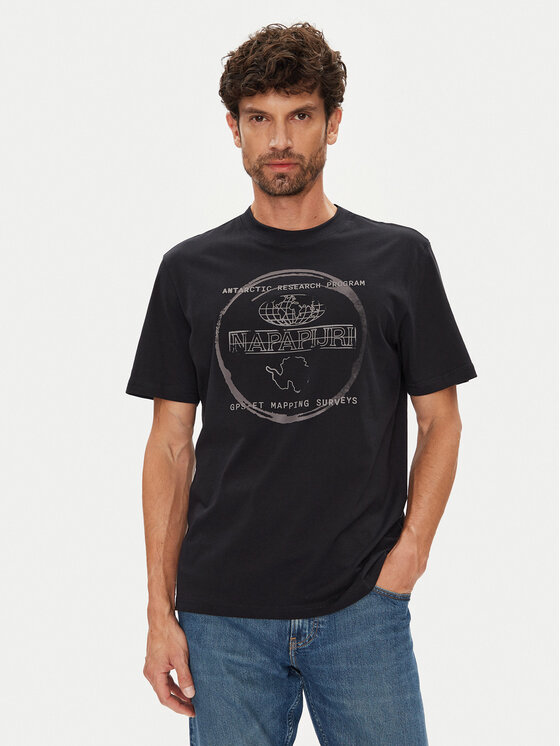 Napapijri Napapijri T-krekls S-Bald NP0A88SF Melns Regular Fit