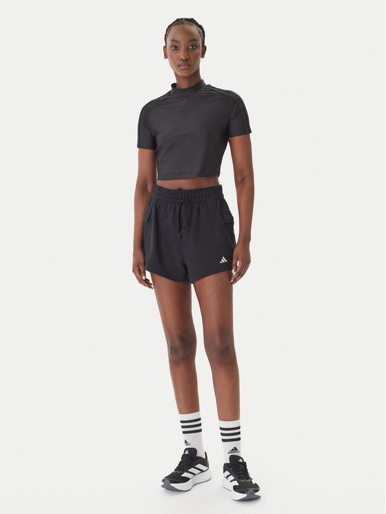 adidas adidas Szorty sportowe Essentials Small Logo French Terry Cargo JD9944 Czarny Loose Fit