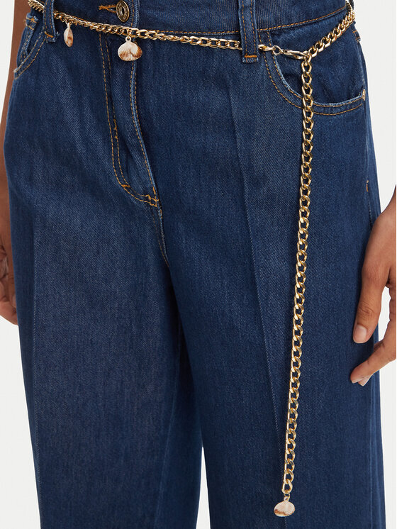 Please Please Jeansy P3HUDINCBB Tmavomodrá Wide Leg