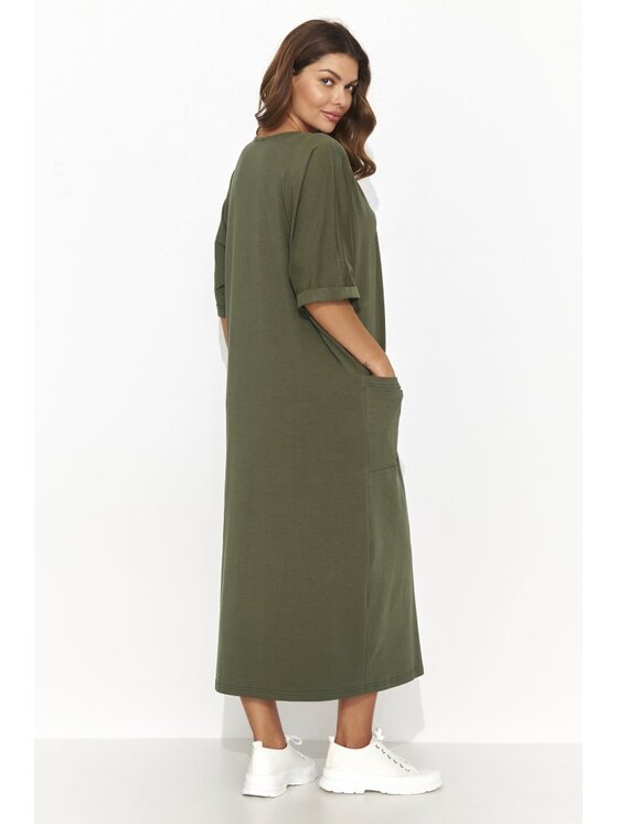 Numinou Numinou Sukienka codzienna NU473 Khaki Loose Fit