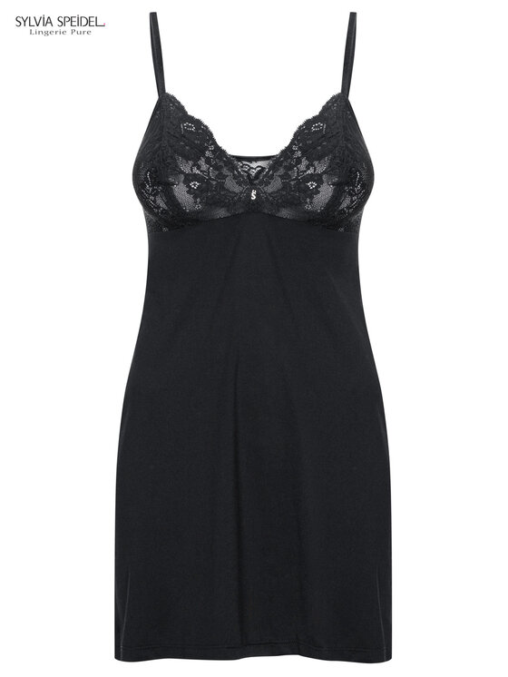 Sylvia Speidel Sylvia Speidel Nočná košeľa 50342 Čierna Regular Fit