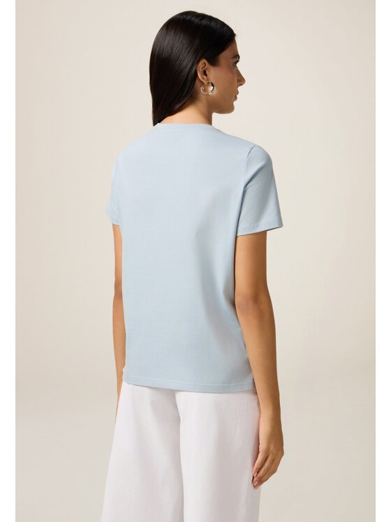 Oltre Oltre T-Shirt G403J004197N004 Turkusowy Regular Fit