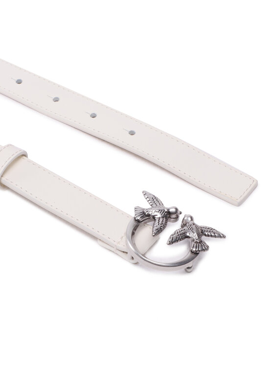 PINKO Pinko Pasek Damski Love Berry H2 Belt PE 23 PLT01 100143 A0F1 Biały