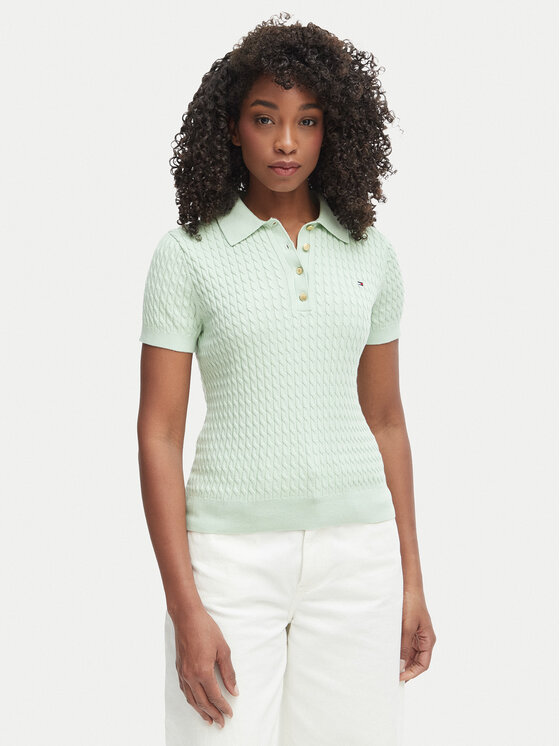 Tommy Hilfiger Tricou polo WW0WW41474 Verde Regular Fit