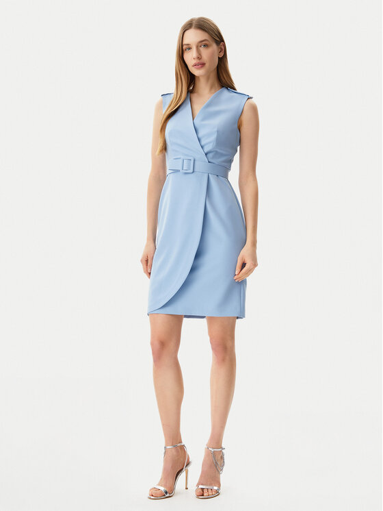 Artigli Artigli Sukienka koktajlowa ACAB000846 Błękitny Slim Fit
