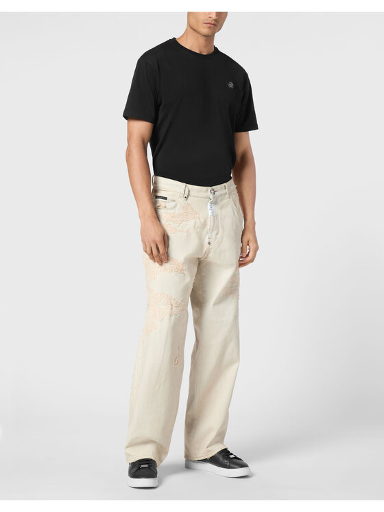 PHILIPP PLEIN PHILIPP PLEIN Jeansy 21647 Béžová Loose Fit