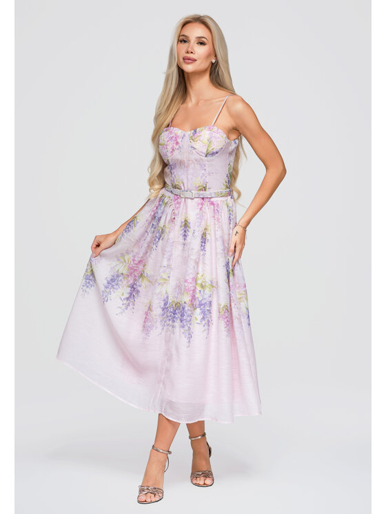 Ombre Ombre Sukienka letnia OW-DLR-E0018 Różowy Slim Fit