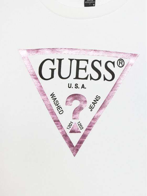 Guess Guess Mikina J74Q10 KAUG0 Biela Regular Fit