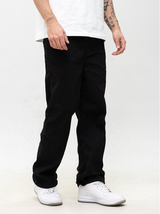 Jigga Wear Jigga Wear Jeansy Luźne szerokie Klasyczne dżinsy Korona na gumce 131183 Czarny Baggy Fit