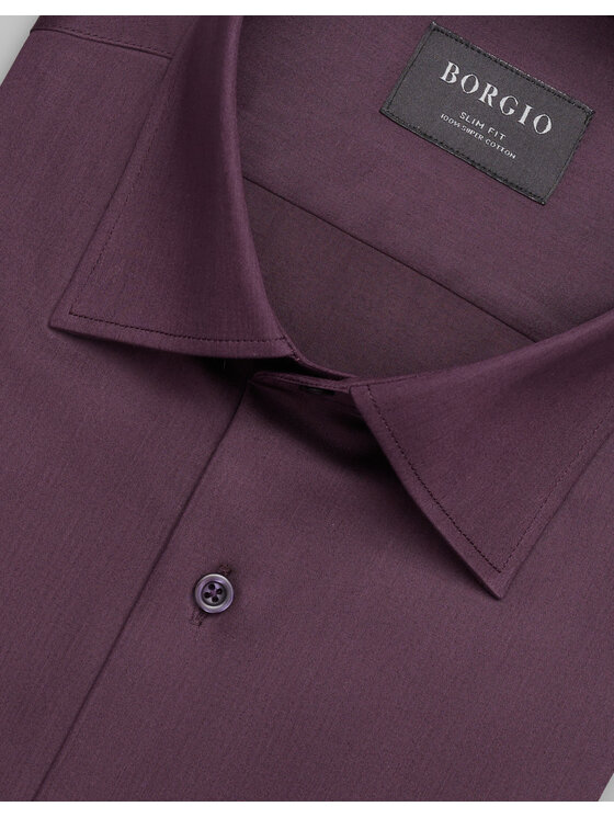 Borgio Borgio Koszula simeria Fioletowy Slim Fit