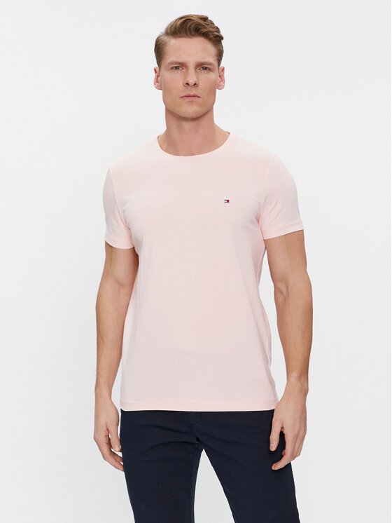 Tommy Hilfiger T-krekls MW0MW10800 Rozā Slim Fit