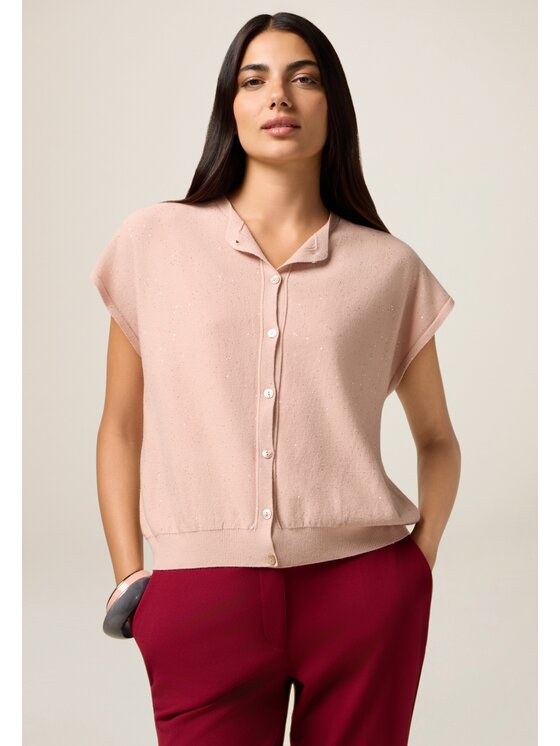 Oltre Oltre Cardigan M495J005256N006 Rosa Regular Fit