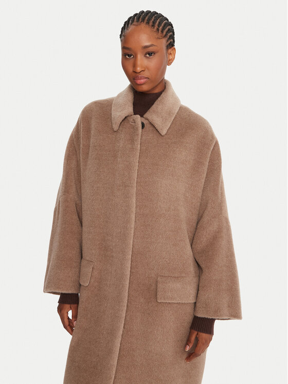 Marella Marella Cappotto di lana Icam 2523016122 Beige Regular Fit