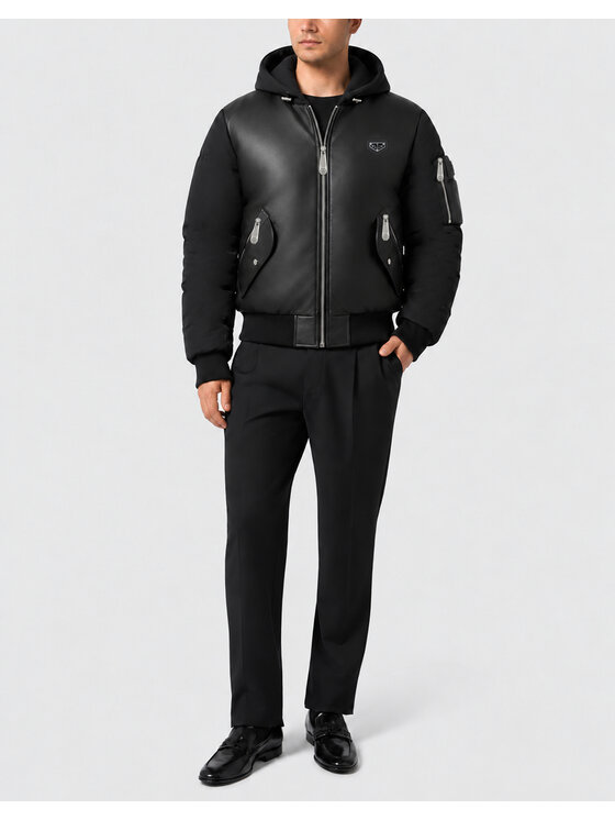 PHILIPP PLEIN PHILIPP PLEIN Kurtka bomber 31548 Czarny Regular Fit