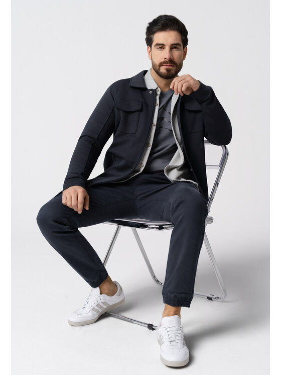Volcano Volcano Bluza JB-OAK Granatowy Regular Fit