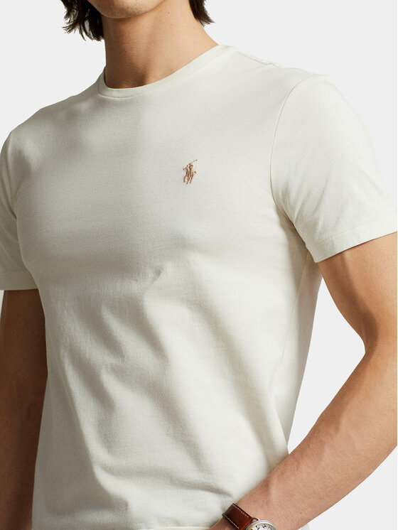 Polo Ralph Lauren Polo Ralph Lauren Tričko 710671438350 Écru Custom Slim Fit