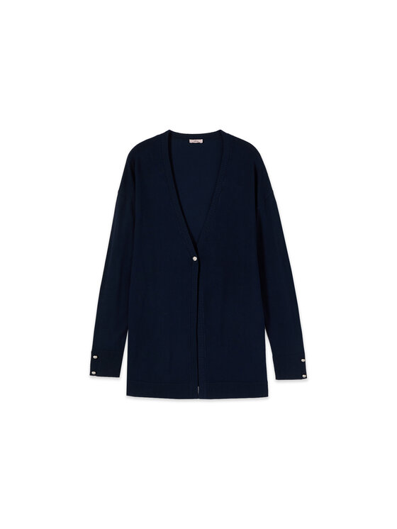 Oltre Oltre Cardigan M043J005669N034 Blu Baggy Fit