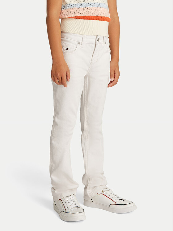 Tommy Hilfiger Jeans KG0KG08408 Bianco Flare Fit, taglia : 12Y