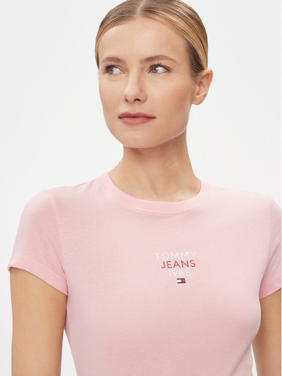 Tommy Jeans Tommy Jeans T-särk Essential DW0DW17357 Roosa Slim Fit