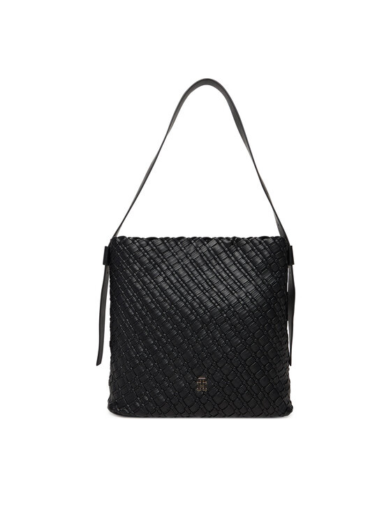 Tommy Hilfiger Tommy Hilfiger Kabelka Th Braided Maxi Hobo AW0AW18161 Čierna