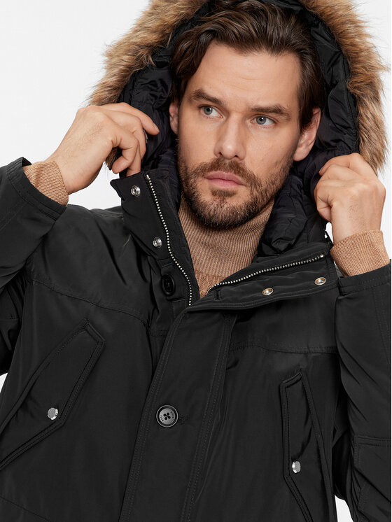 BOSS Boss Pūkinė striukė Dadico 50499371 Juoda Regular Fit