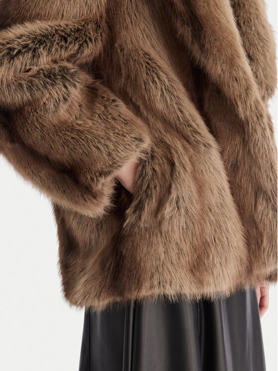 Dixie Dixie Кожено палто V330Y004A Кафяв Regular Fit