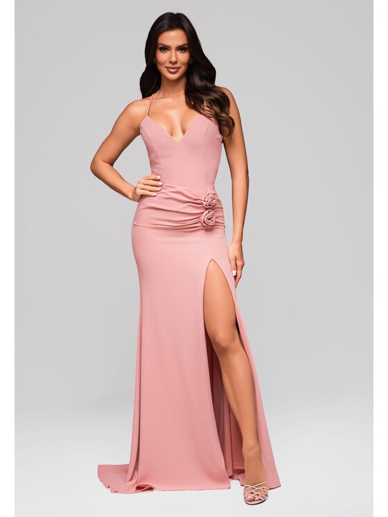 Ombre Ombre Sukienka wieczorowa LA-OM-DLR208 Różowy Regular Fit