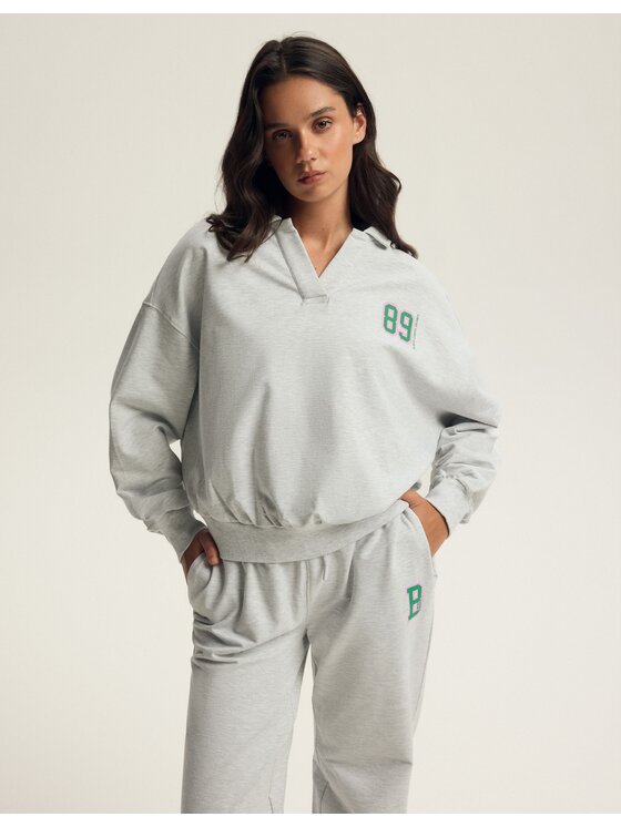 Esotiq Esotiq Mikina 43807 Sivá Baggy Fit