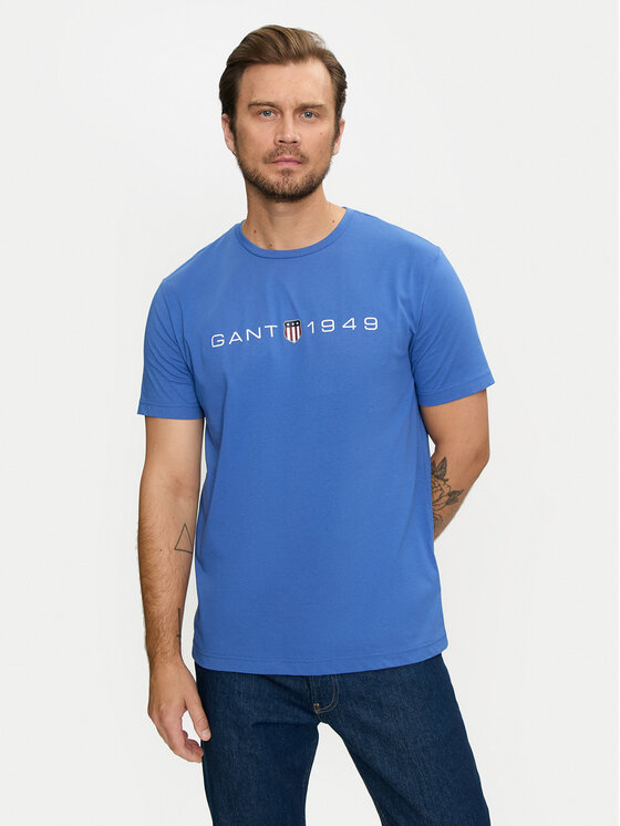 Gant T-krekls Graphic 2003242 Zils Regular Fit