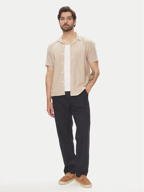 Lindbergh Lindbergh Cămașă 30-203319 Bej Relaxed Fit